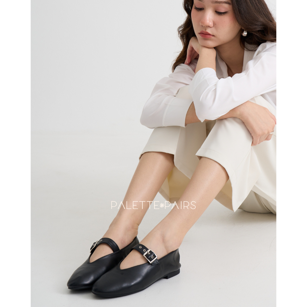 +1ไซซ์จากปกติ** 𝗣𝗮𝗹𝗲𝘁𝘁𝗲 𝗣𝗮𝗶𝗿𝘀 | 𝗕𝘂𝗰𝗸𝗹𝗲𝗱 𝗕𝗮𝗹𝗹𝗲𝘁 𝟯𝟭𝟴-𝟮𝟳 รองเท้าส้นแบนแต่งสายเข็มขัด หนังนิ่ม Minimal style