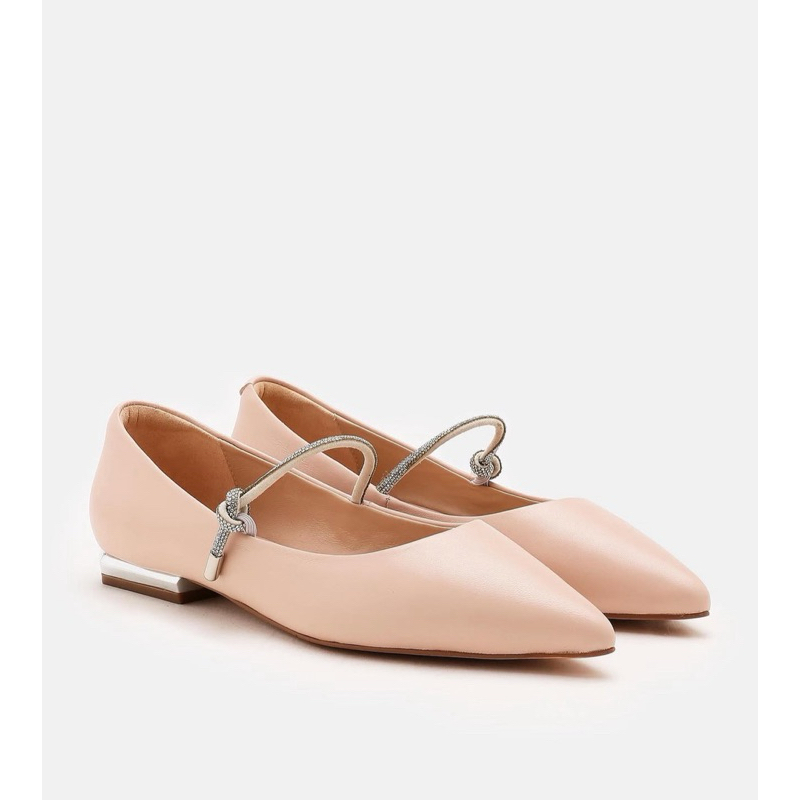 Used like very new PAZZION Charlotte Embellished Strap Mary Jane - Light Pink 6507-8