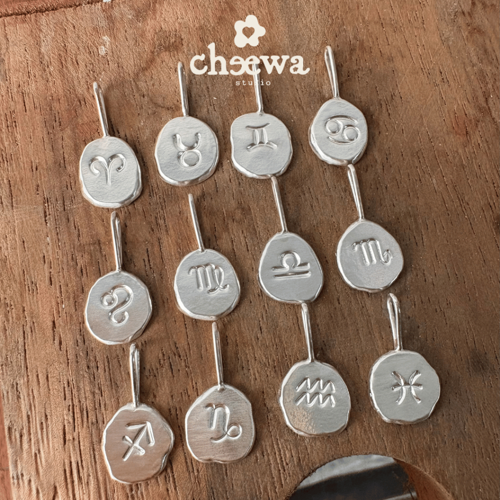 Cheewa Studio | silver925 | zodiac pendant จี้เงินแท้สลักสัญลักษณ์ราศี (*เฉพาะจี้ ไม่รวมสร้อย)