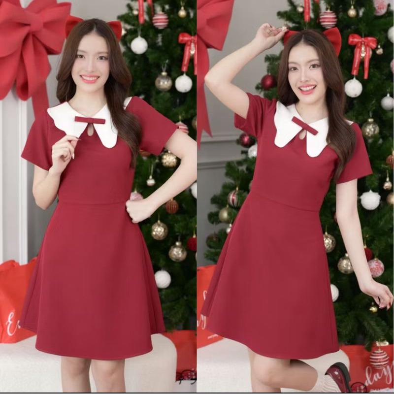 ส่งต่อ เดรสสีแดง Everyday’s runway ใส่ทำงานได้ Christmas ก็น่ารัก