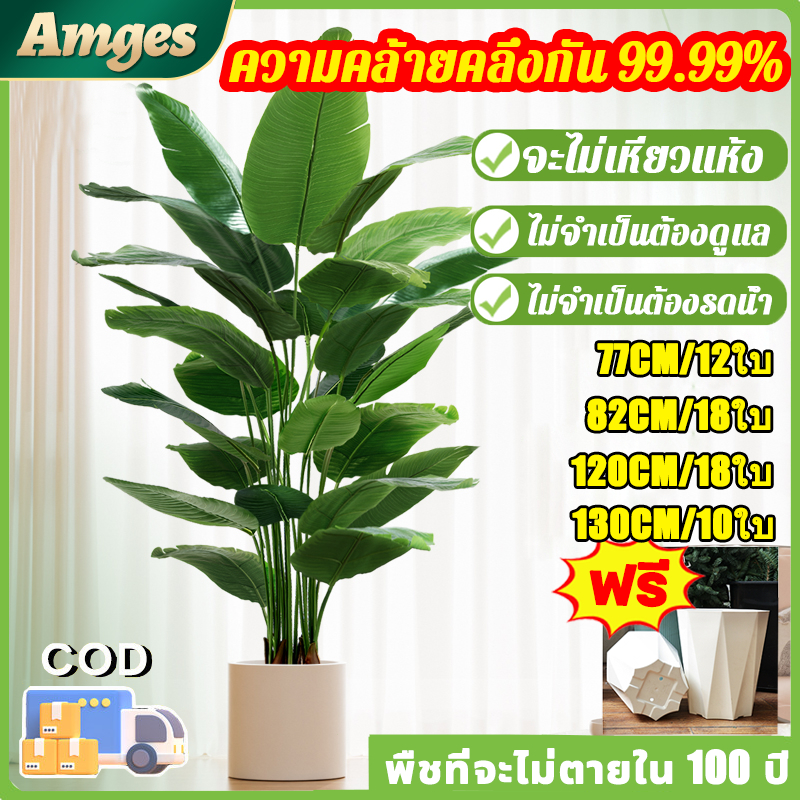 ✅ทนทานนาน 10 ปี✅ ต้นไม้ปลอมใหญ่ ต้นไม้ปลอม ต้นไม้เทียม ไม่มีกลิ่นแปลกๆ หม้อดอกไม้ฟรี