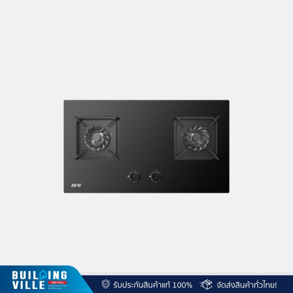 EVE เตาแก๊ส 2 หัว แบบฝัง ฐานกระจก HB73-B789G/BG