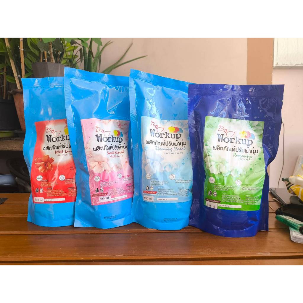 น้ำยาปรับผ้านุ่ม Workup ขนาด 500 มล สูตรเข้มข้นเพิ่ม Capsule น้ำหอม ทำความสะอาด Clean ผ้านุ่ม คุ้ม ถูก