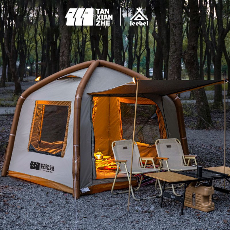 ต็นท์เป่าลม 12 ตรม เต็นท์แคมปิ้ง 2-6 คน Tanxianzhe UPF50+ กันฝน PU3000+ แถมฟรี RainCover