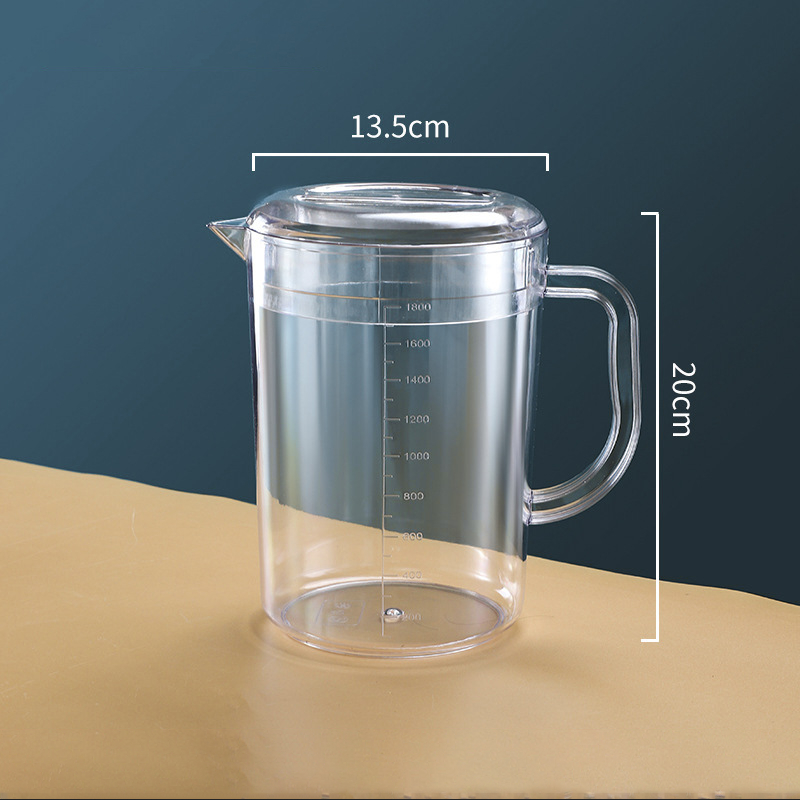 CATFE เหยือกน้ำพลาสติกใส มีฝาปิด 1.8/2.0 ลิตร ถ้วยตวง มีสเกล Food Grade 90LT