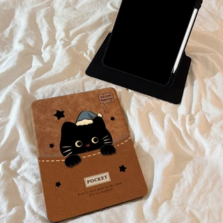 🚀จัดส่งทันที🚀เคสไอแพด การหมุน 360 องศา ราตรีสวัสดิ์นะเจ้าแมว Gen12 Pro13 Air7/6 11 น่ารัก เคสipad