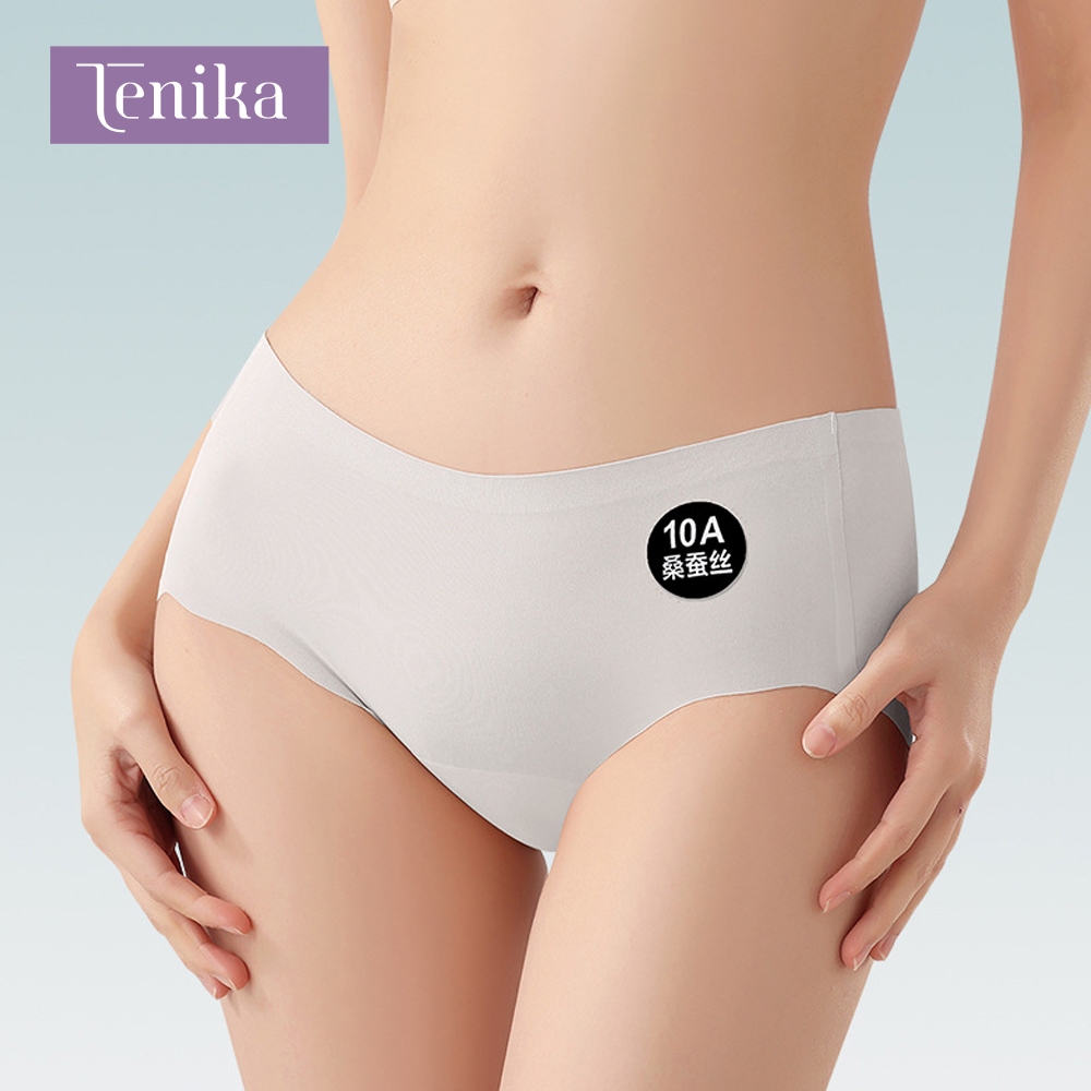 TENIKA กางเกงในผู้หญิง นไร้ขอบ  กางเกงชั้นในสตรีเอวต่ำ Ice Silk  soft-fit   ไม่ม้วนงอ ระบายอากาศได้ดีเยี่ยม KNI-092