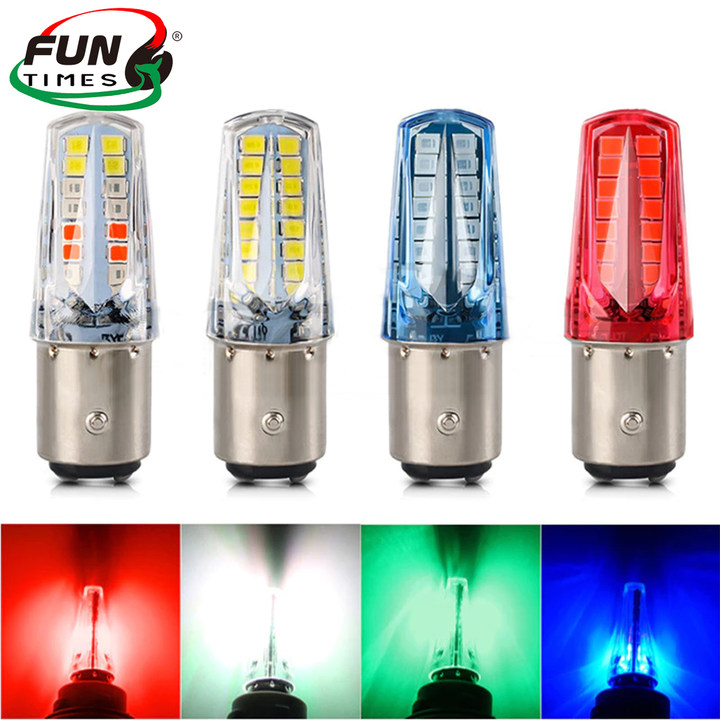 FUNTIMES MOTO ไฟเบรค LED 12V Strobe กระพริบรถจักรยานยนต์ด้านหลังไฟ 1157 รถจักรยานยนต์ไฟเตือน