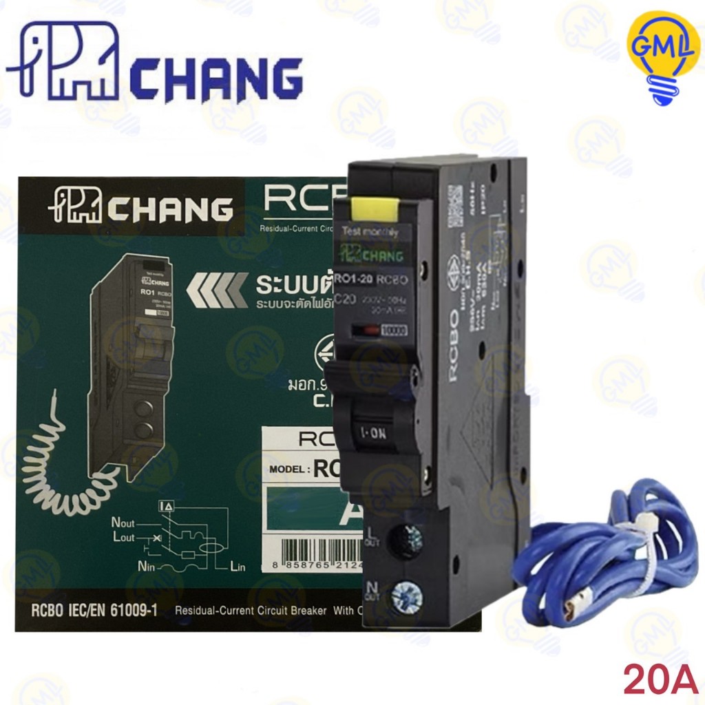 Chang ลูกเซอร์กิต เบรกเกอร์ RCBO 1P 10A 16A 20A 32A - รูปที่ 2