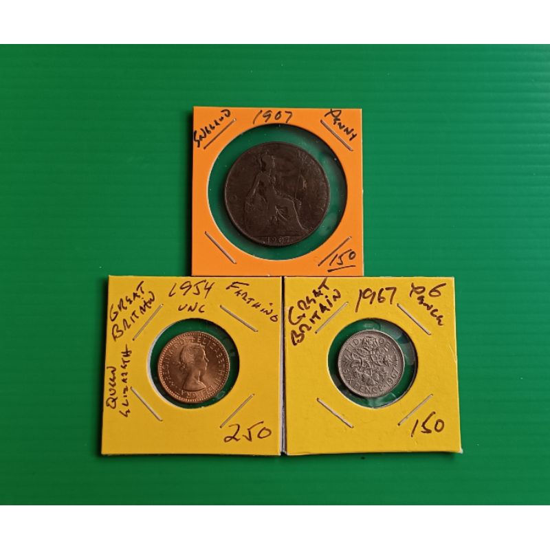 England Coins คละปี 3 เหรียญ