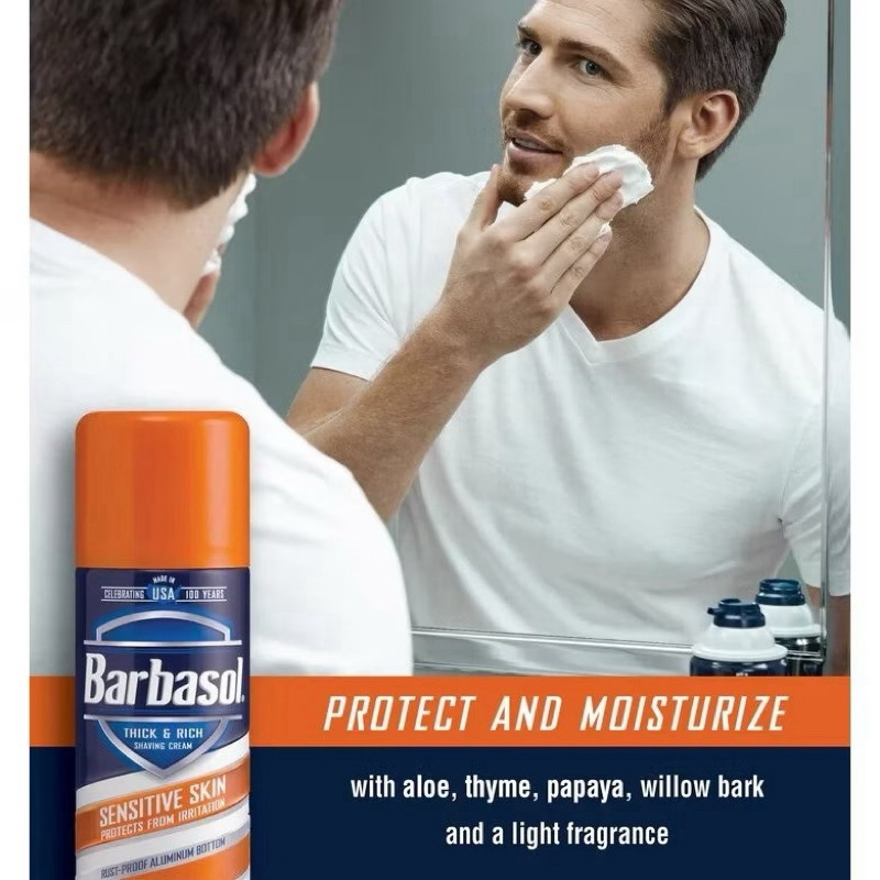 ครีมโกนหนวด Barbasol Sensitive Skin 2oz.สูตรสำหรับผิวบอบบางแพ้ง่าย