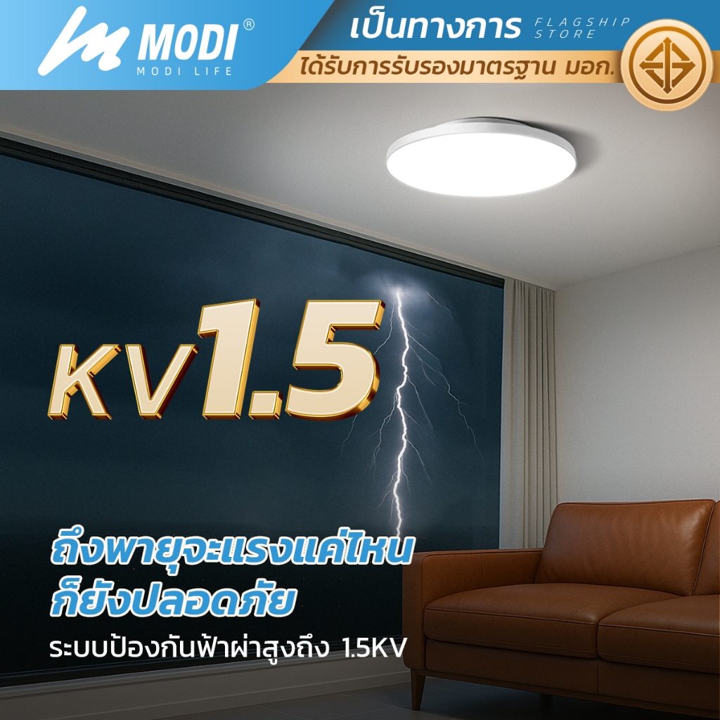 MODI โคมไฟเพดาน 15W 23W 35W แสงขาว สว่างค้าง ไฟเพดานบ้าน220V สไตล์โมเดิร์น ไฟ led กันฝุ่นกันแมลง รูปที่ 7