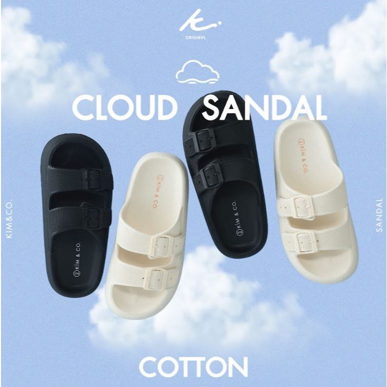 KIM&CO. ORIGINAL - COTTON CLOUD SANDAL(KS001M) รองเท้าแตะแฟชั่นผู้ชาย รองเท้าแตะเกาหลี มินิมอล พื้นนุ่มสบาย ไม่เมื่อย