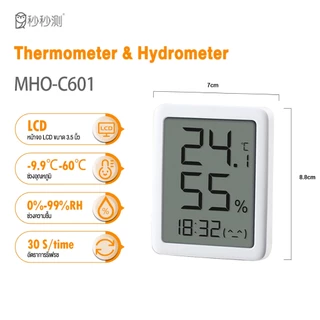 Miaomiaoce เครื่องวัดอุณหภูมิและความชื้น เซนเซอร์ความแม่นยําสูง จอLCD Thermometer & Hydrometer แสดงผลเวลาและวันที่