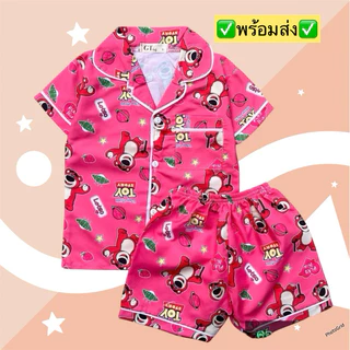 🌸พร้อมส่ง🌸>>ชุดนอนแขนสั้นขาสั้นเด็กผู้หญิง 9เดือน-8 ปี S M L XL XXL