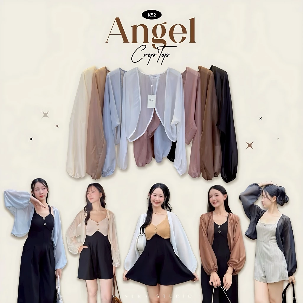 Angel Crop Top - เสื้อคลุมครอป ซีทรู จั๊มปลายแขน MT.STDO Clothing Women ผู้หญิง