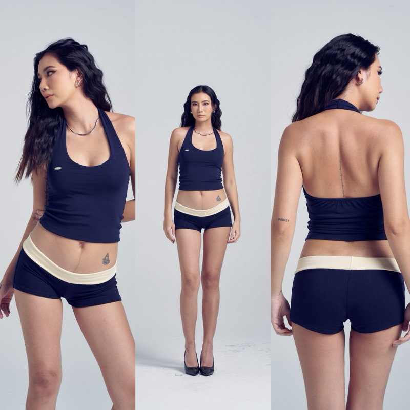 Atipashop - MAYNIE SHORT กางเกงขาสั้น**  เอวต่ำ สีทูโทน *กางเกงขาสั้น สั้นมาก*