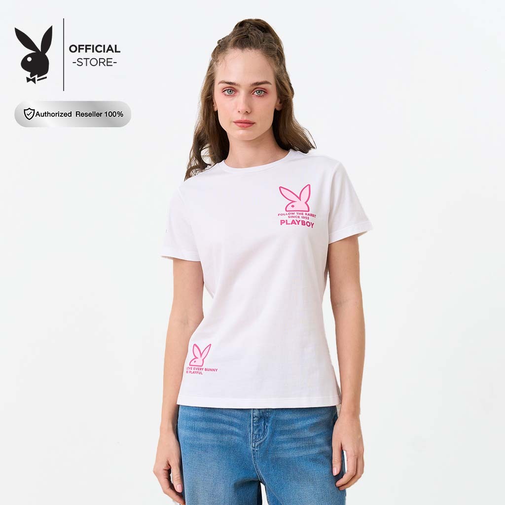 PLAYBOY เสื้อยืดคอกลมแขนสั้น รุ่น P1WT255TB008