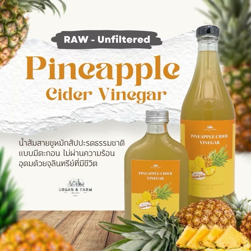 น้ำส้มสายชูสัปปะรด Pineapple Cider Vinegar น้ำส้มไซเดอร์หมักสับปะรด ลดกรดไหลย้อน ลดไขมันในเลือด