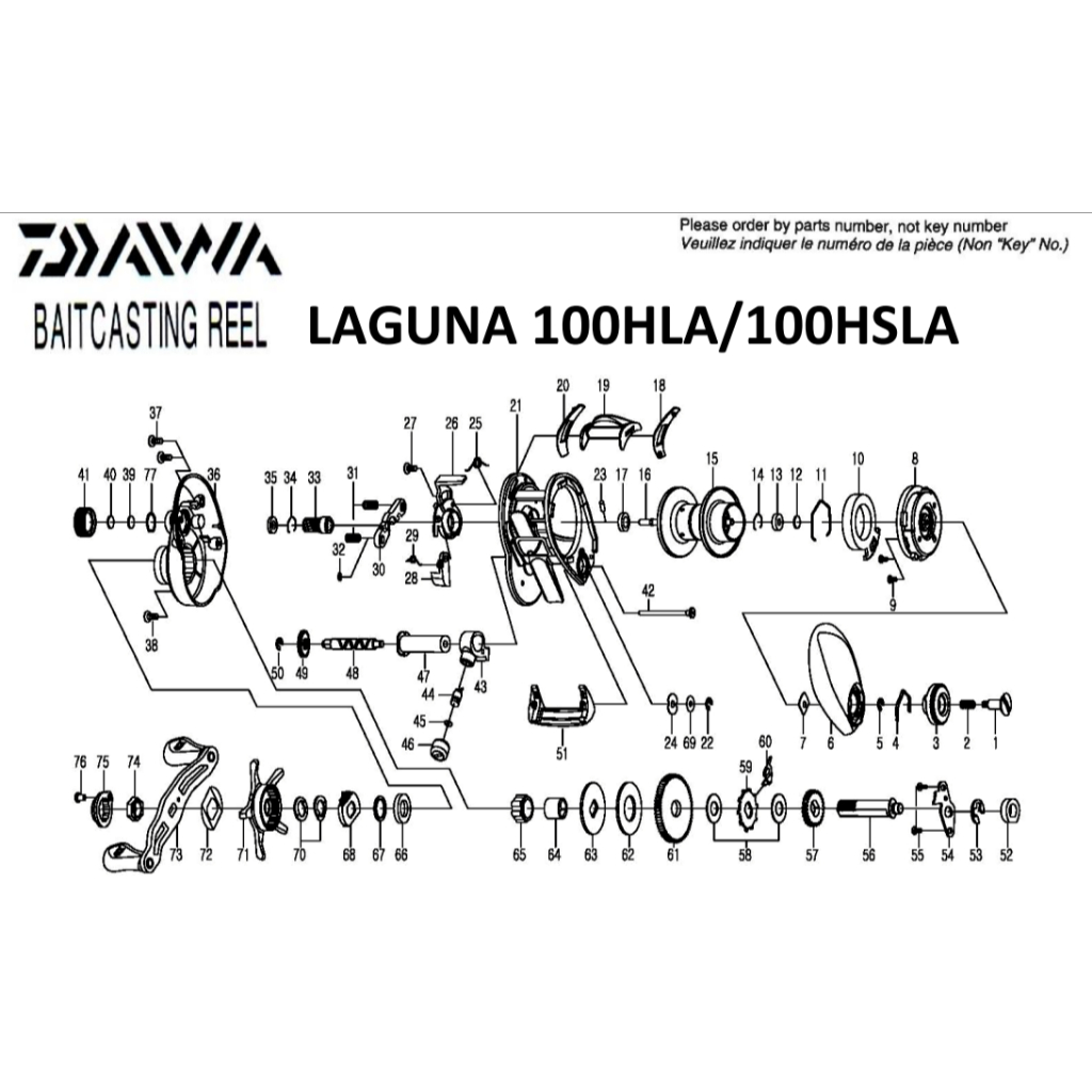 อะไหล่รอก Daiwa Laguna 100HL/HLA