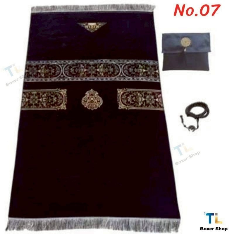 ผ้าปูละหมาดพร้อมกระเป๋าแบบพกพา แบบบาง ใช้วัสดุอย่างดี ในsetแถมฟรีลูกปะคำ 1 เส้นวัสดุ:เส้นใยโพลีเอสเตอร์ Size : 70x110cm - รูปที่ 6