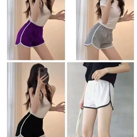 🍒พร้อมส่ง🍒ราคาถูกที่สุดกางเกงขาสั้นผู้หญิงลำลองเอวสูง ขากว้าง หลวม สไตล์เกาหลีใส่สบาย