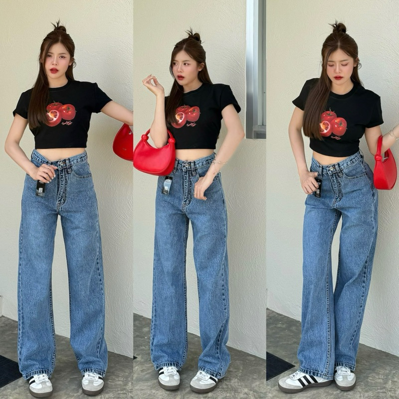 (S-38) กางเกงยีนส์ทรงกระบอกสียีนส์ฟอก สวยมากกก Atom jeans