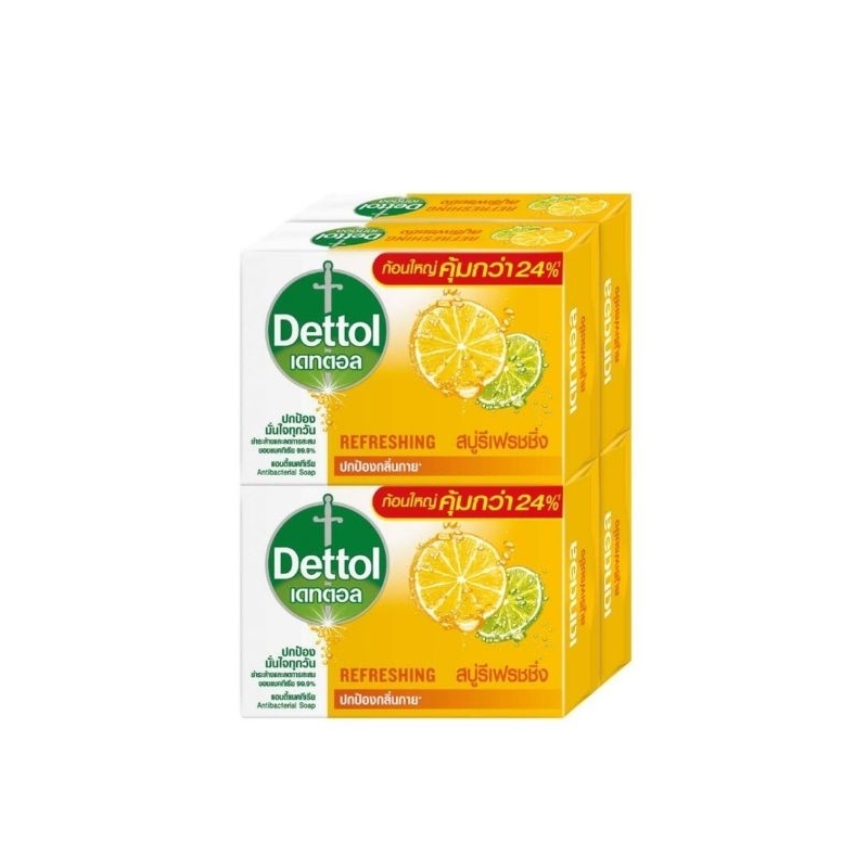 สบู่ dettol รีเฟรชชิ่ง 60 กรัม * 4