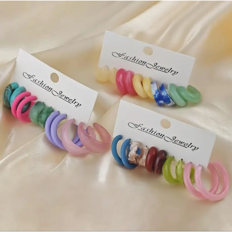 🌷พร้อมส่ง🌷 ต่างหูแฟชั่น สีแคนดี้สดใส สำหรับผู้หญิง  [[ร้านไทย🇹🇭Glasses cap shop]]