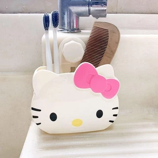 กล่องเก็บติดผนัง Hello Kitty ทักซัป,กล่องเก็บเครื่องสําอางการ์ตูนพลาสติก,น่ารักหมัดฟรี เคที ชั้นวางของติดผนังน่ารัก/0042