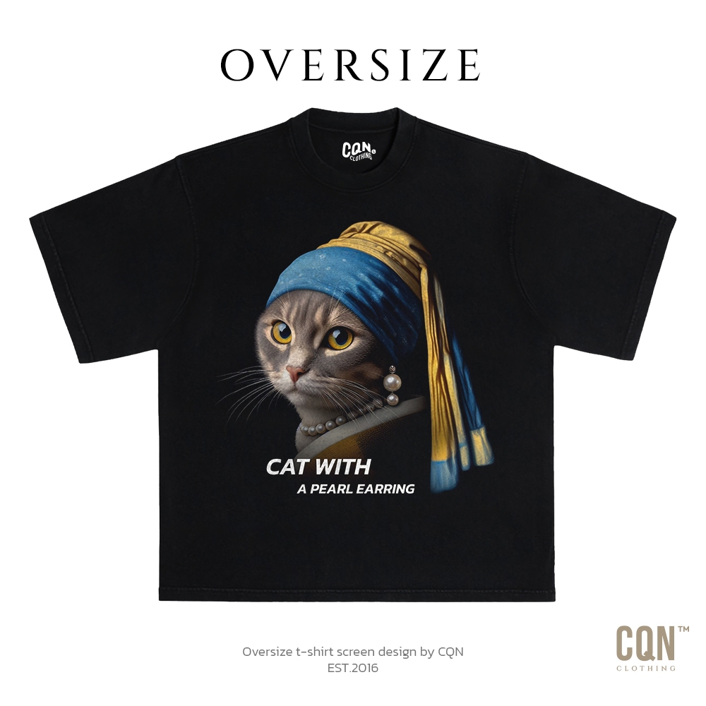 CQN | OVERSIZE [CAT EARRING 1] ผ้าหนานุ่ม คอแคบ ไม่ย้วย