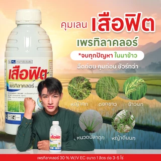 ยกลัง เสือฟิต [x6/12 ขวด] เพรทิลาคลอร์ หัวเสือ ยาคุมเลน ฉีด 0-3 วัน คุมวัชพืชก่อนงอก