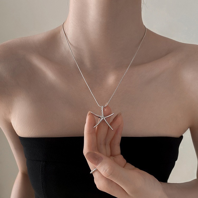 COD❤️สร้อยคอจี้ปลาดาวสีเงินY2Kหวานสไตล์เกาหลีแฟชั่นโซ่ไหปลาร้าละเอียดอ่อนเครื่องประดับผู้หญิง-a.one - รูปที่ 7