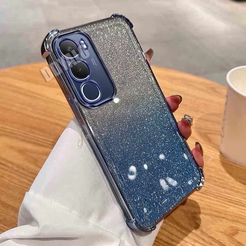 เคสโทรศัพท์ สำหรับรุ่น Vivo Y200 Y19S V40Lite เคส หรูหรา กากเพชร 2in1 ไล่โทนสีสวย กันกล้อง กันกระแทกมุม F8