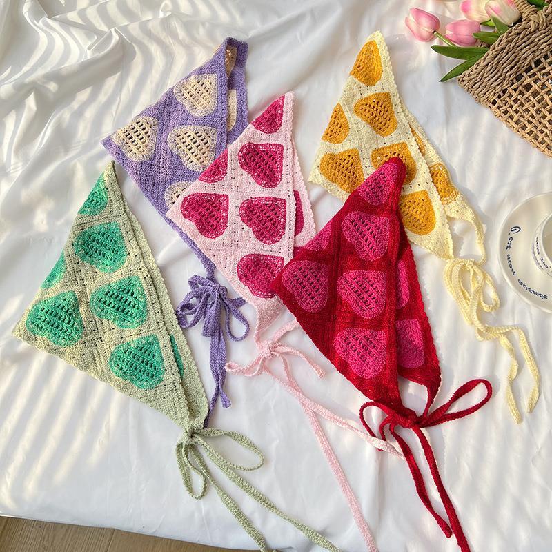 ผ้าโพกศีรษะ (E05) ผ้าพันคอ 14 ลาย ทรงสามเหลี่ยม ลายดอกไม้ ลายตาราง สำหรับผู้หญิง - รูปที่ 2