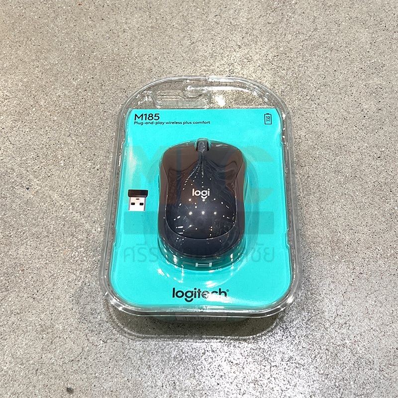 Logitech เม้าส์ ไร้สาย รุ่น M185 สีดำ