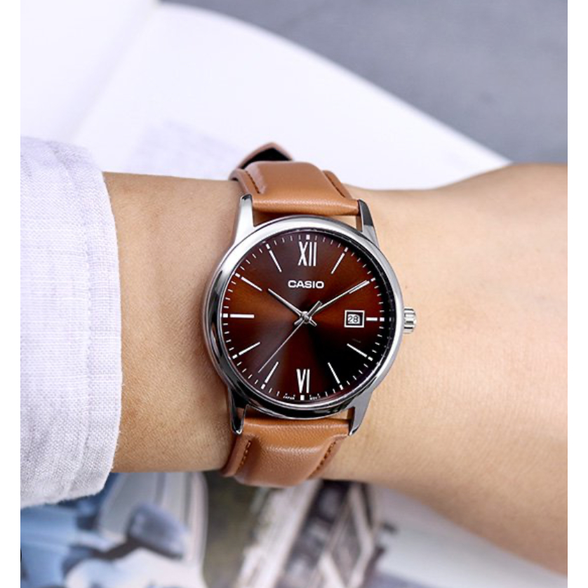 casio ของแท้ประกันศูนย์ นาฬิกาคาสิโอ ผู้ชาย รุ่น MTP-V002D MTP-V002L / SMILEYTIME ขายแต่ของแท้ ประกันศูนย์cmg/c-thong