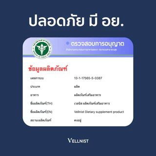 Vellnist(10แคปซูล) วิตามินช่วยนอนหลับ คลายเครียด ปรับคลื่นสมอง ปรับสมดุลอารมณ์ ผ่อนคลาย