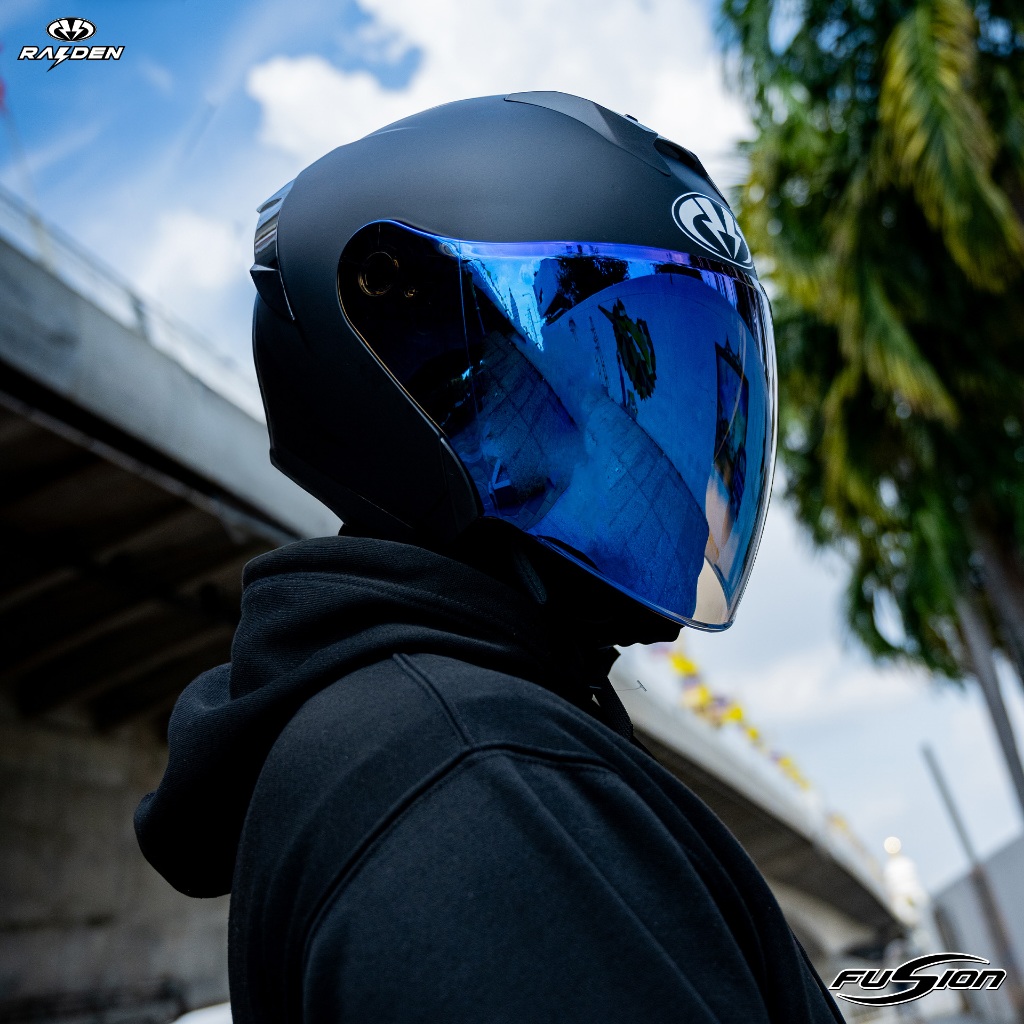 RAIDEN รุ่น FUSION  😎😎 สีพื้น หมวกกันน็อคครึ่งใบเปิดหน้า 😎😎
