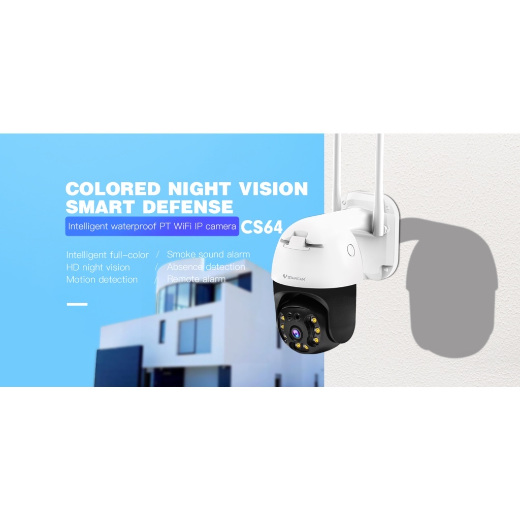 Vstarcam CS64 WIFI IP Camera ความละเอียด 3MP กันน้ำได้สำหรับนอกบ้าน กล้องวงจรปิด ไร้สาย Wifi IPCamera wireless