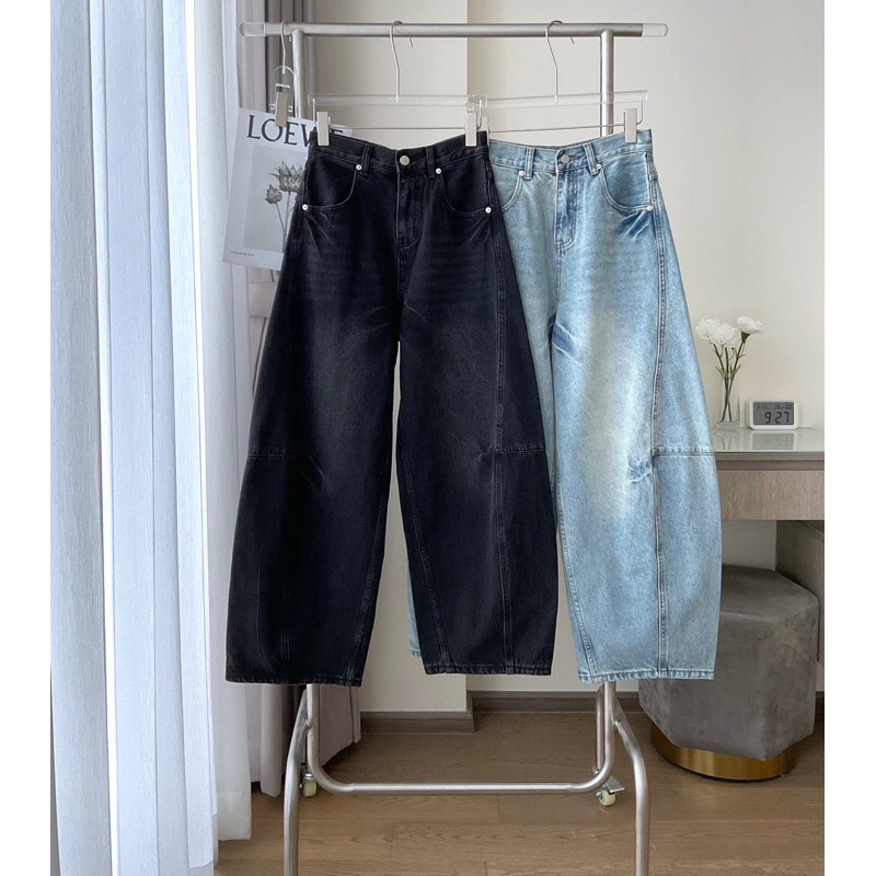 (พร้อมส่ง) Baggy Jeans กางเกงยีนส์เบคกี้รุ่น 25K046 TAG MM FISH 🇰🇷