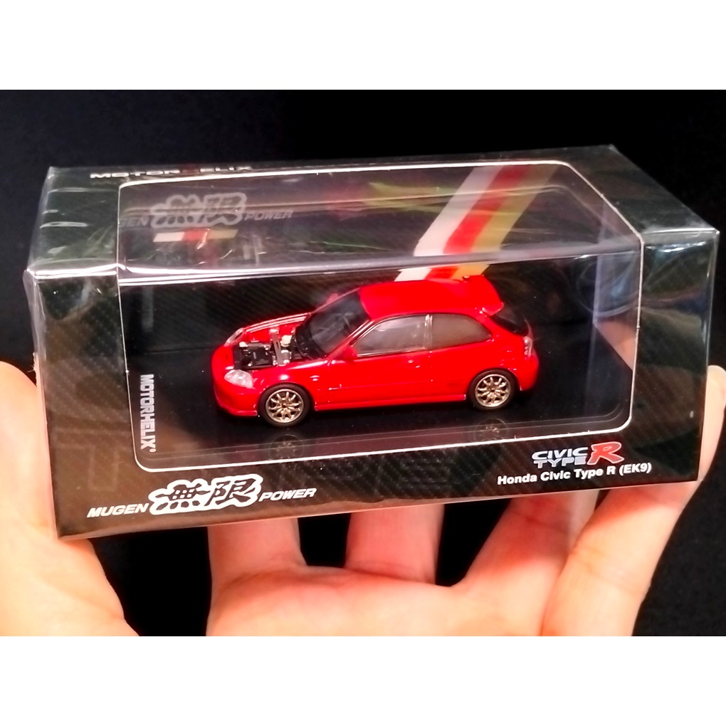 โมเดลรถHondacivicEK9 1/64 โมเดลรถcivicEK9 โมเดลรถ MotorHelix Honda civic EK9 Mugen 1:64 Model car โม