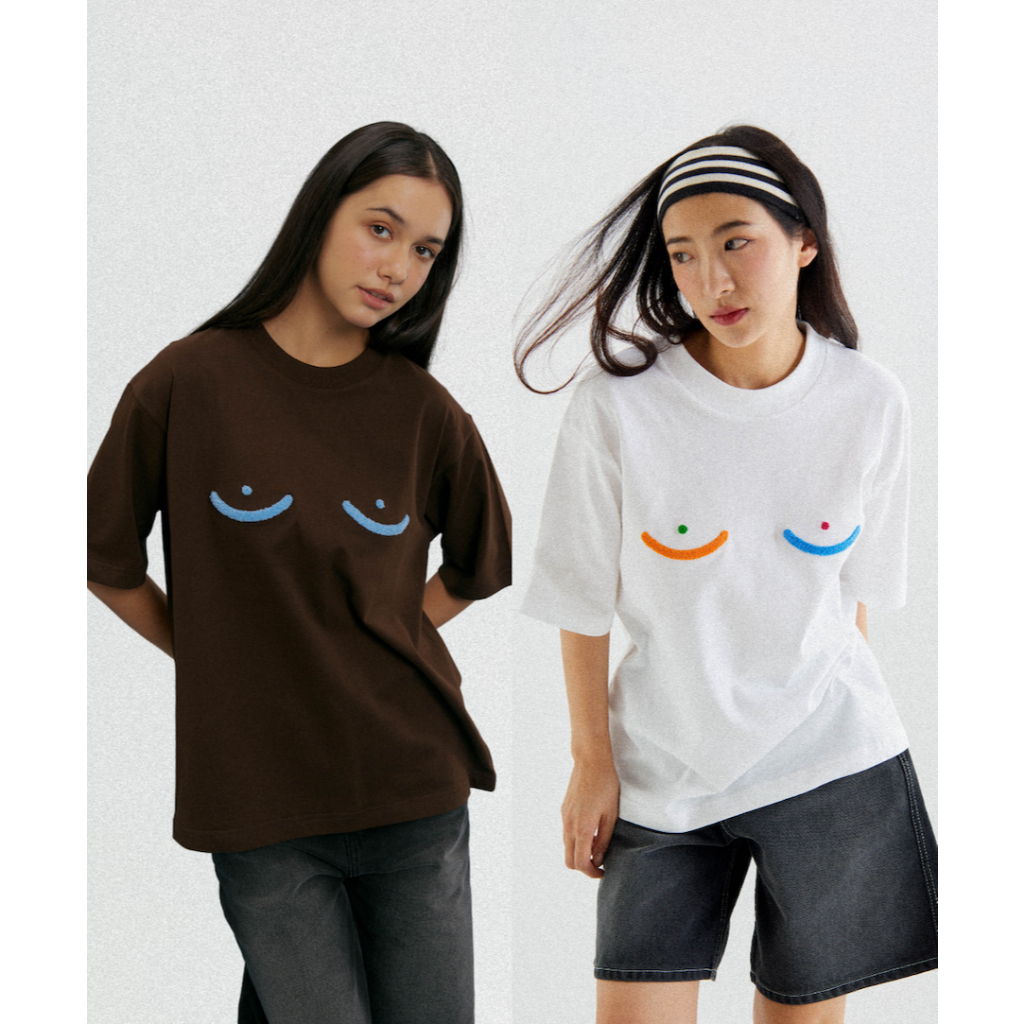 ENDOFMARCH | MILKY OVERSIZED TEE เสื้อยืดปักขนฟู 100% Cotton Supersoft