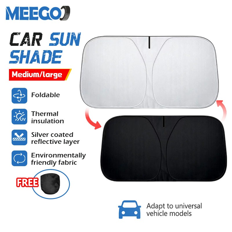MeeGoo ร่มกันแดดในรถ ม่านบังแดดรถ ร่มบังแดด รถกันแดด ฉนวนกันความร้อน กันUV แบบพับได้ ที่บังแดด