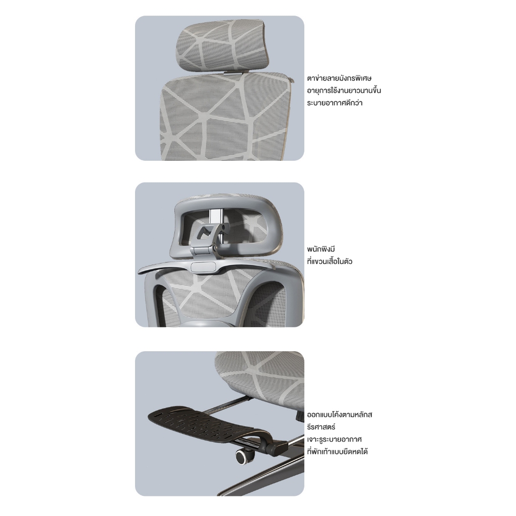 Kris เก้าอี้เพื่อสุขภาพ รุ่น P6 เก้าอี้ตามหลักสรีรศาสตร์ เก้าอี้สำนักงาน รัประกัน 3ป อะไหล่ทดแทนฟรี - รูปที่ 7