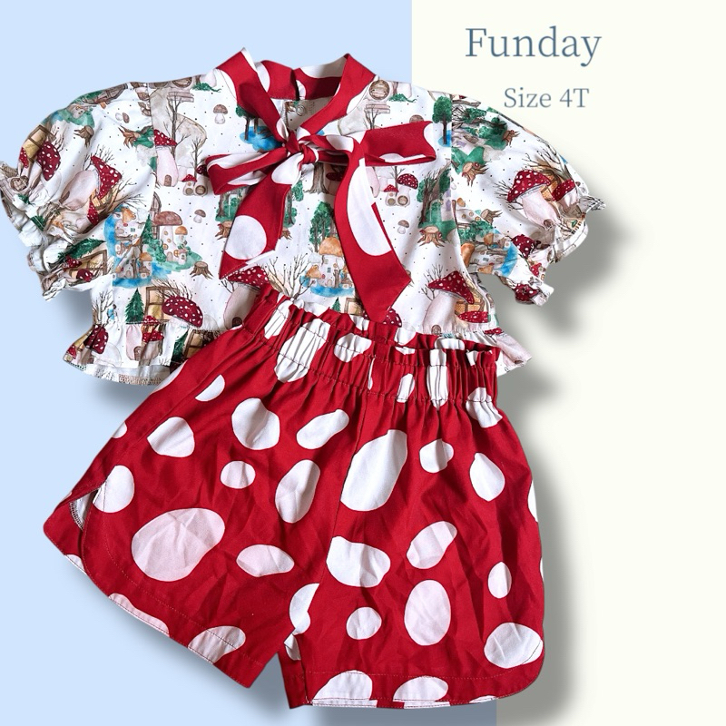 🍄 Funday เห็ดงานเซ็ตกางเกง ไซส์ 4T🍄