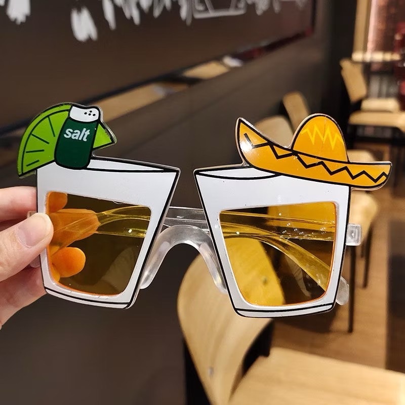 ค็อกเทล ตากีล่า เบียร์ แม็กซิกัน แว่นกันแดดแฟนซี ฮาวาย แว่น พิซซ่า Tequila Cocktail Hawaii Maxican Party Sunglasses
