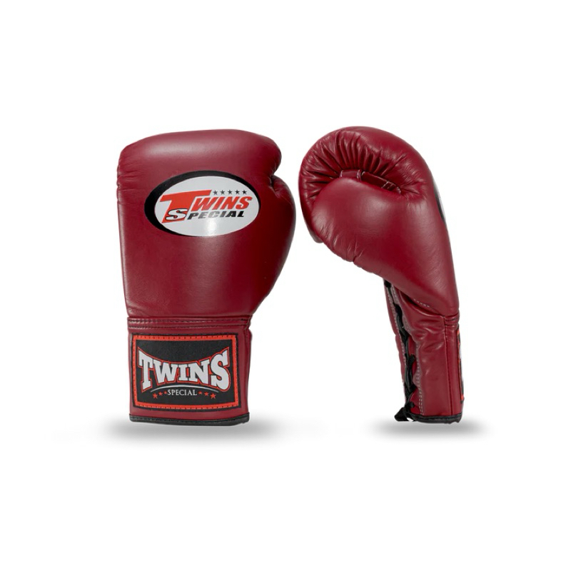 นวมชกมวยมืออาชีพ TWINS SPECIAL GLOVES BGLL1 MAROON LACE UP