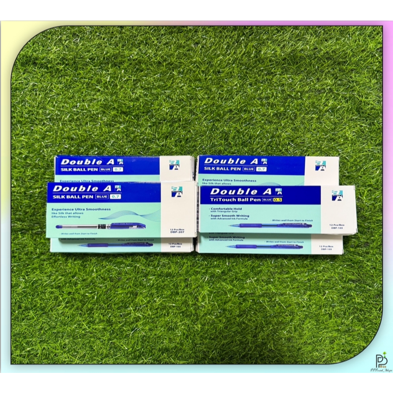 (พร้อมส่ง!) ปากกา(ลูกลื่นแบบกด) Double A TriTouch 0.5 มม. Double A Silk Ball ปากกาลูกลื่น(แบบปลอก) 0.7 มม. 1กล่อง/12ด้าม