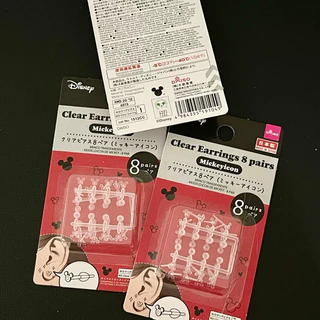 Clear Earing Mickey Mouse ต่างหูใสลายมิกกี้เมาส์ ดิสนี่ย์ 1เซตได้8คู่ คุ้มมม!! ไว้ใส่ในวันสบายๆ กันรูเจาะหูตัน แฟชั่น